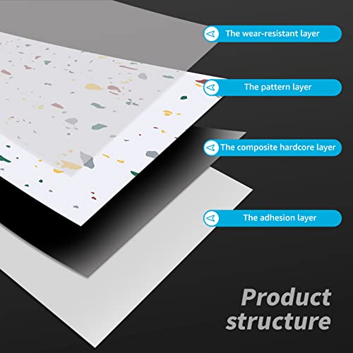Peel and Stick Terrazzo Shower Floor Tiles - 12 Pack