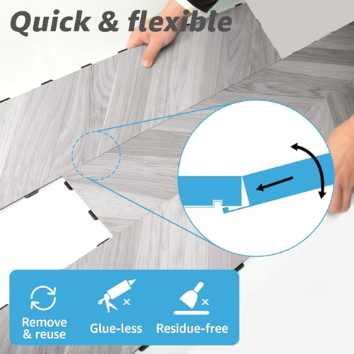 Interlocking Luxury Vinyl Shower Floor Tiles - 18-Pack