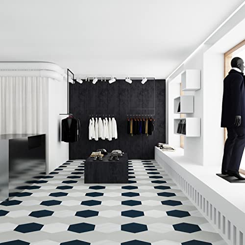 Colorful Hexagon Vinyl Shower Floor Tiles