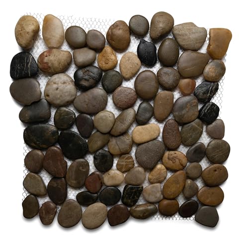 Polished Cobblestone Pebble Tiles for Showers