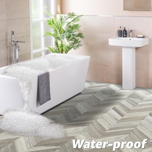 Luxury Waterproof Vinyl Shower Floor Tiles - 18-Pack