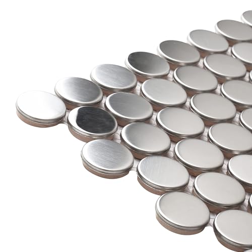 Silver Penny Round Mosaic Tile for Shower Floor