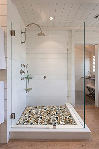 Beige Pebble Shower Floor Tile Mosaic (5 Sheets)