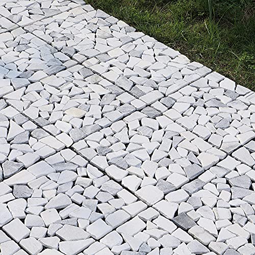 Natural Stone Interlocking Shower Floor Tiles - 12"x12