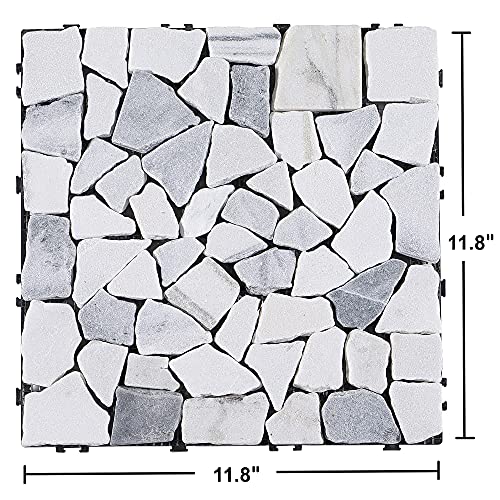 Natural Stone Interlocking Shower Floor Tiles - 12"x12