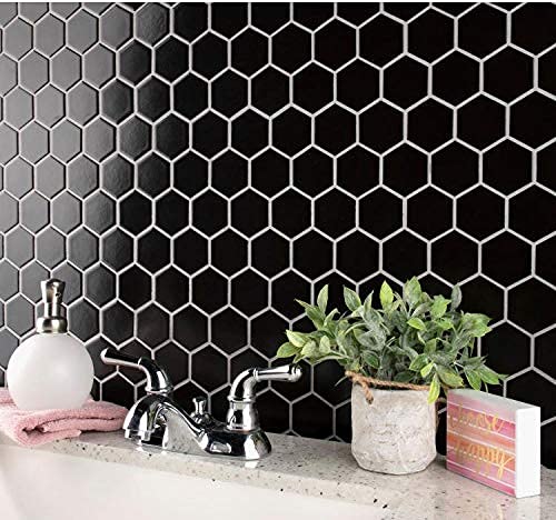 Black 2x2 Inch Matte Porcelain Hexagon Tile