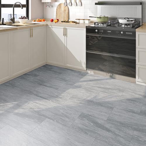 Waterproof 12"x24" Grey Peel and Stick Tiles