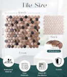 Hexagon Copper Mosaic Tile for Shower & Backsplash