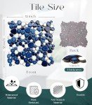 Heart-Shaped Dark Blue Pebble Ceramic Shower Tiles