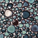 Aqua Teal Interlocking Pebble Mosaic Tile