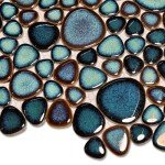 Aqua Teal Interlocking Pebble Mosaic Tile