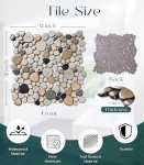 Beige Tan Brown Pebble Mosaic Tile Sheets