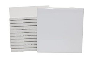 Glossy White Ceramic Shower Floor Tiles - 12 Pack