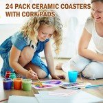 24 Ceramic Tiles for DIY Coasters and Crafts