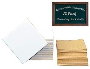 White Ceramic Tiles for DIY Coasters and Art