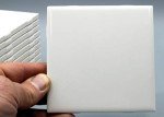 Glossy White Ceramic Shower Floor Tiles - 12 Pack