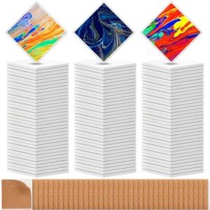 72 Pcs White Ceramic Coasters for DIY Crafts