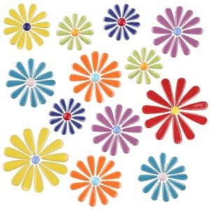 Ceramic Flower Mosaic Tiles for Craft Projects