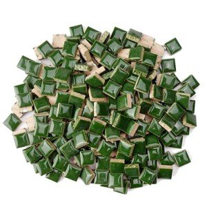 Forest Green Ceramic Mosaic Tiles for DIY Crafts