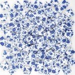Blue and White Ceramic Mosaic Tiles – 121 Pcs