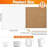 24 Pack Ceramic Tile Coasters for DIY Crafts