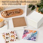 24 Pack Square Ceramic Coasters for Art Projects