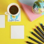 10 White Unglazed Ceramic Tiles for Crafts