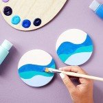 Round Unglazed Ceramic Tile Coasters with Cork Pads