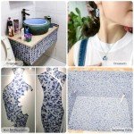 Blue and White Ceramic Mosaic Tiles – 121 Pcs