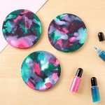 Round Unglazed Ceramic Tile Coasters with Cork Pads