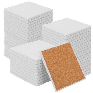 52 PCS Square Unglazed Ceramic Coasters for Crafts