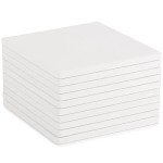 10 White Unglazed Ceramic Tiles for Crafts