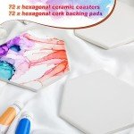 144 Ceramic Hexagon Tiles for DIY Crafts
