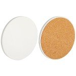 Round Unglazed Ceramic Tile Coasters with Cork Pads