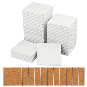 50 Blank 4-Inch Unglazed Ceramic Tiles