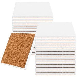 30 Packs 4x4 Inch Unglazed White Ceramic Tiles