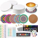 Round Ceramic Shower Floor Tiles - 35 Pcs, White
