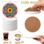 Round Ceramic Shower Floor Tiles - 35 Pcs, White