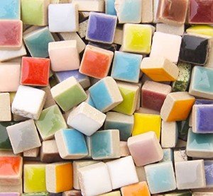 Colorful Square Ceramic Mosaic Tiles - 200 Pieces