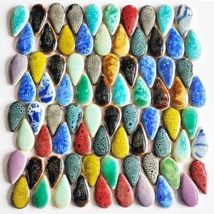 Raindrop-Shaped Mosaic Tiles for DIY Crafts