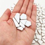White Irregular Ceramic Mosaic Tiles for Crafts
