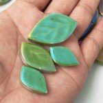 Iridescent Green Mosaic Tiles for DIY Projects