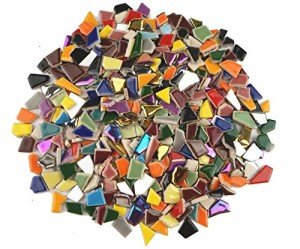 Vibrant Broken Ceramic Mosaic Tiles - 2 Pounds