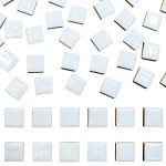 50 White Mosaic Tiles for Craft Projects