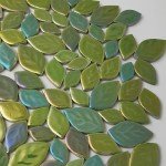 Iridescent Green Mosaic Tiles for DIY Projects