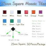 50 White Mosaic Tiles for Craft Projects