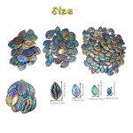 Iridescent Leaves Ceramic Mosaic Tiles for Crafts
