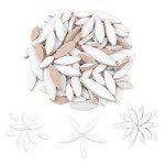 White Petal Ceramic Mosaic Tiles for Crafts