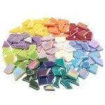Iridescent Glass Mosaic Tiles for DIY Crafts