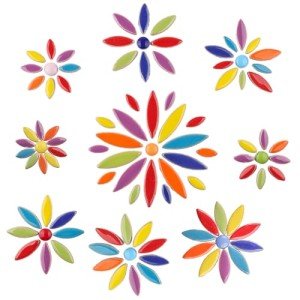 Green Petal Mosaic Tiles for Craft Projects